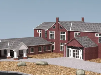 Science Lab Building Low-poly 3D model