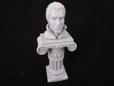 pedestal 1 3d print bust of man with beard Free 3D print model