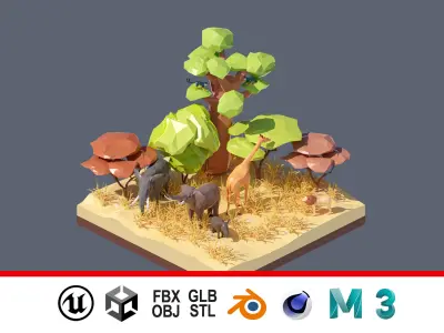 land 100A Low-poly 3D model