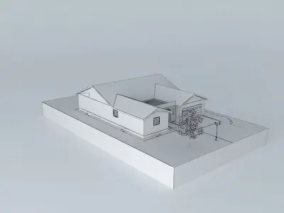 standard tract house with basement Free 3D model