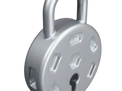 Classic Metallic Lock Low-poly 3D model