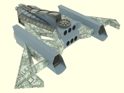 Jupiter - 500 Spaceship  Low-poly 3D model