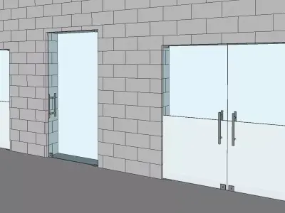 Frameless Glass Door 3D model