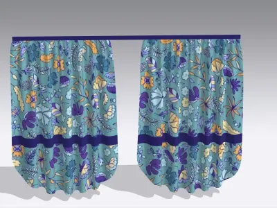 Curtain Low-poly 3D model