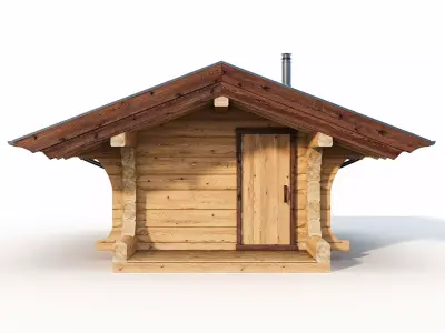 Bathhouse 03 from a carriage with a Norwegian lock 3D model