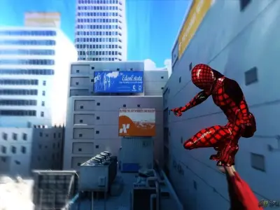 Bloody web Super hero Low-poly 3D model