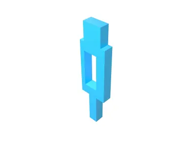 Voxel Style Boy Symbol v1 002 Low-poly 3D model