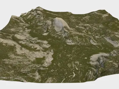 Half Dome - Terrain Landscape Low-poly 3D model