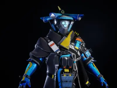 CYBER SAMURAI 3D MODEL Low-poly 3D model