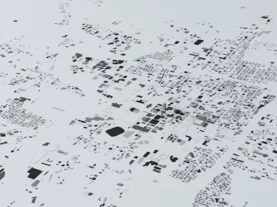 Indianapolis Downtown Area Streets and Buildings 3D model