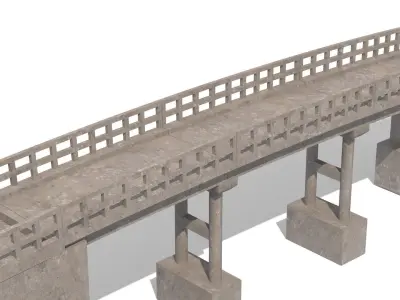 Low poly bridge model london Low-poly 3D model