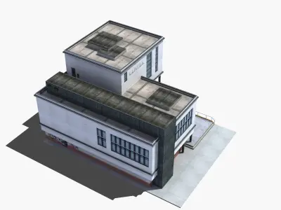 Modern School Building 3D model