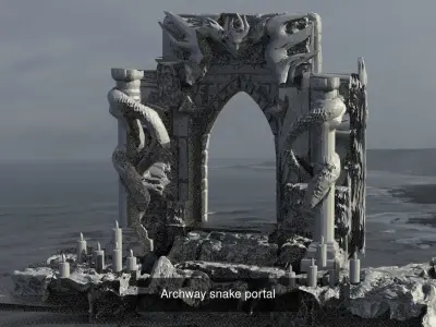 Fantasy Pillar Collection 3D Model Pack