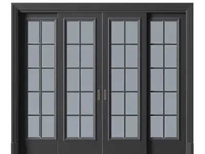 Interior sliding doors in classic style 3D model