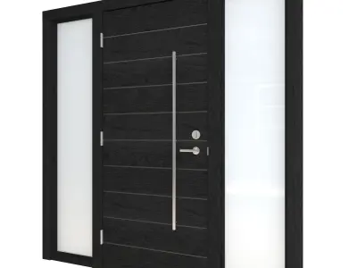 Door-095 modern door with glass panels 3D model