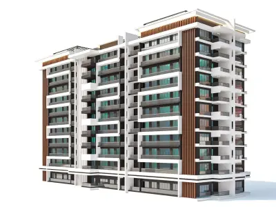 Modern Residential Building 07 3D model