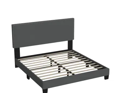 Dark Gray Burrus Upholstered Standard Bed 3D model