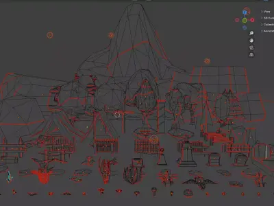 3D Low Poly pack landscape Low-poly 3D model