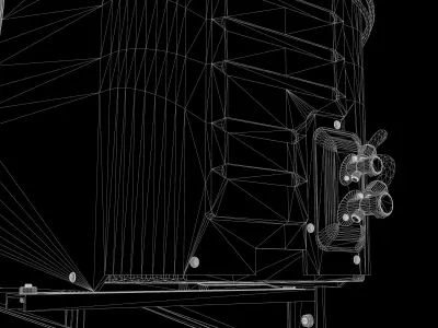 Rusty outside air conditioning unit Low-poly 3D model