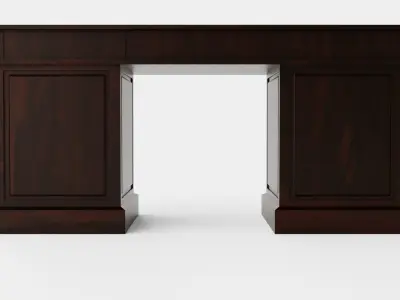 Wall Street desk English Low-poly 3D model