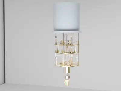 High-Detail Quantum Computer  3D Model Qubit System Low-poly 3D model