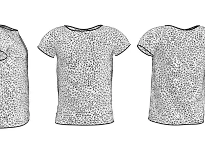 Short Sleeves Tshirt Low-poly 3D model