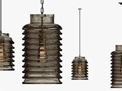 STACKED PENDANT - MERCURY GLASS 3D model