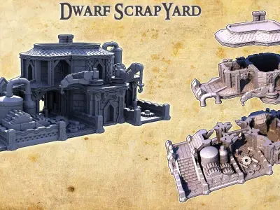 Dwarf Scrapyard - Tabletop Terrain - 28 MM 3D print model