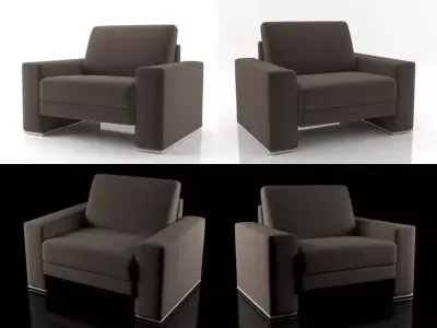 Bolero set of four different sofas 3D model