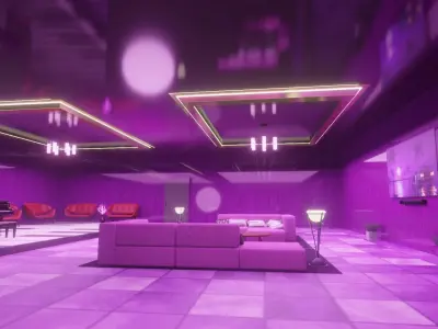 VR ROOFTOP APARTMENT - LOWPOLY BAKED AND PBR TEXTURES Low-poly 3D model