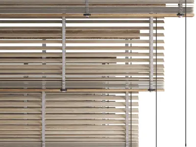 Wooden Blinds Set Low-poly 3D model purchase