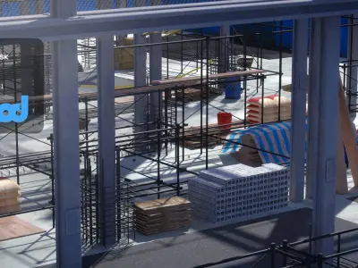 construction site 3D model Textured