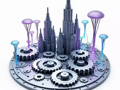 Futuristic CyberCity 3D Spectacle Low-poly 3D model
