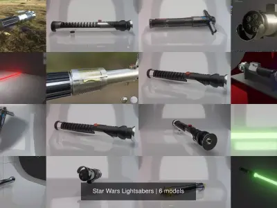 Star Wars Lightsabers 3D Model Pack