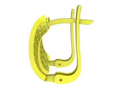 Curved Multi Row Diamond Lever Back Earrings 3D Model 6086 3D print model