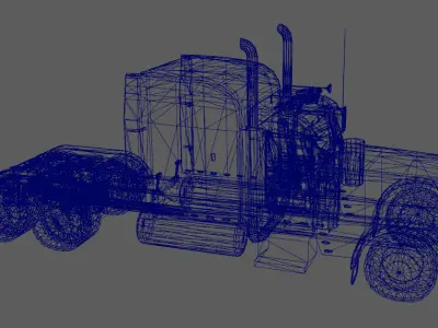 Next Generation Blue Big Head Truck Low-poly 3D model