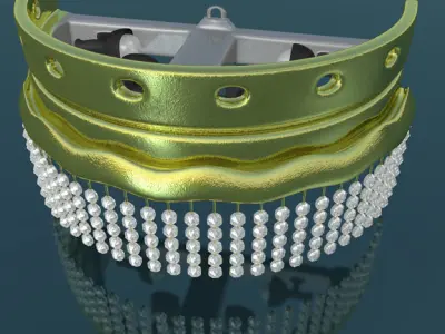 Simple and wall lamps of metal and glass 3D model