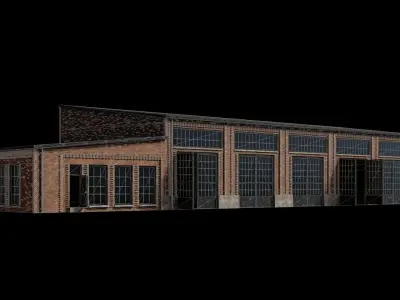 BRICK FACTORY SCHOOL PRISON BUILDING CITY TOWN COLLECTION Low-poly 3D model