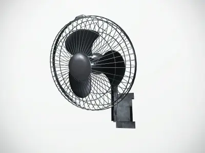 Black Wall Fan 3D model