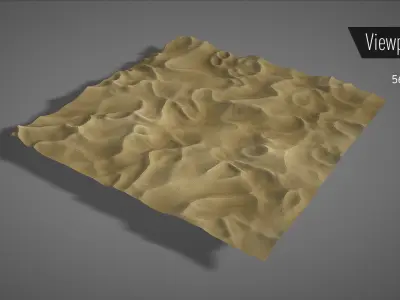 Desert sand Low-poly 3D model