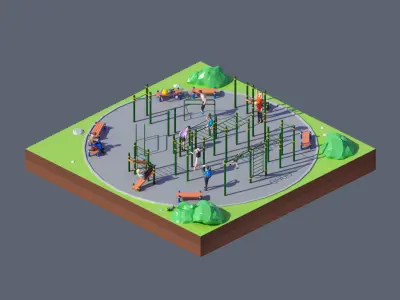 land 77A Low-poly 3D model