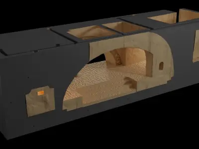 Jabbas Throne Room - Set 4 - Side entrance 1-18 scale Kenner 3D print model