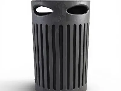 Urban Street Trash Bin 3D Model Low-poly 3D model get