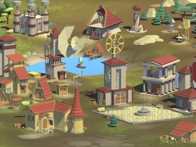 Fantasy Town Low Poly Pack by Phoreen Low-poly 3D model