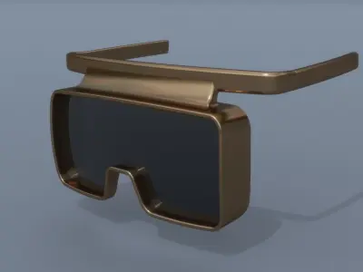 Fashion sci fi sun glasses mask 3D model