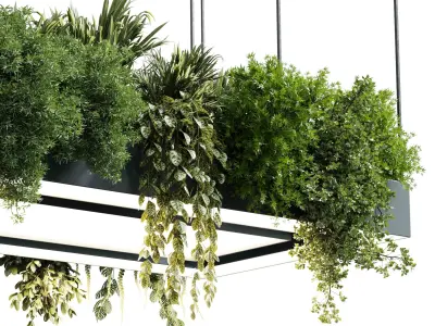 Rectangle pot light pendant plant light hanging   22  3D model