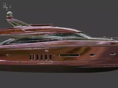 Luxury Sleek Sport Yacht 3D Model 3D model