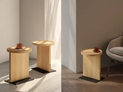 Karuma Pedestal Table 3D model