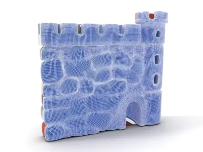 Colorful Castle Wall model pack Low-poly 3D model