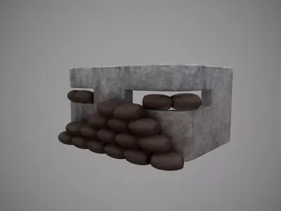 bunker  Low-poly 3D model